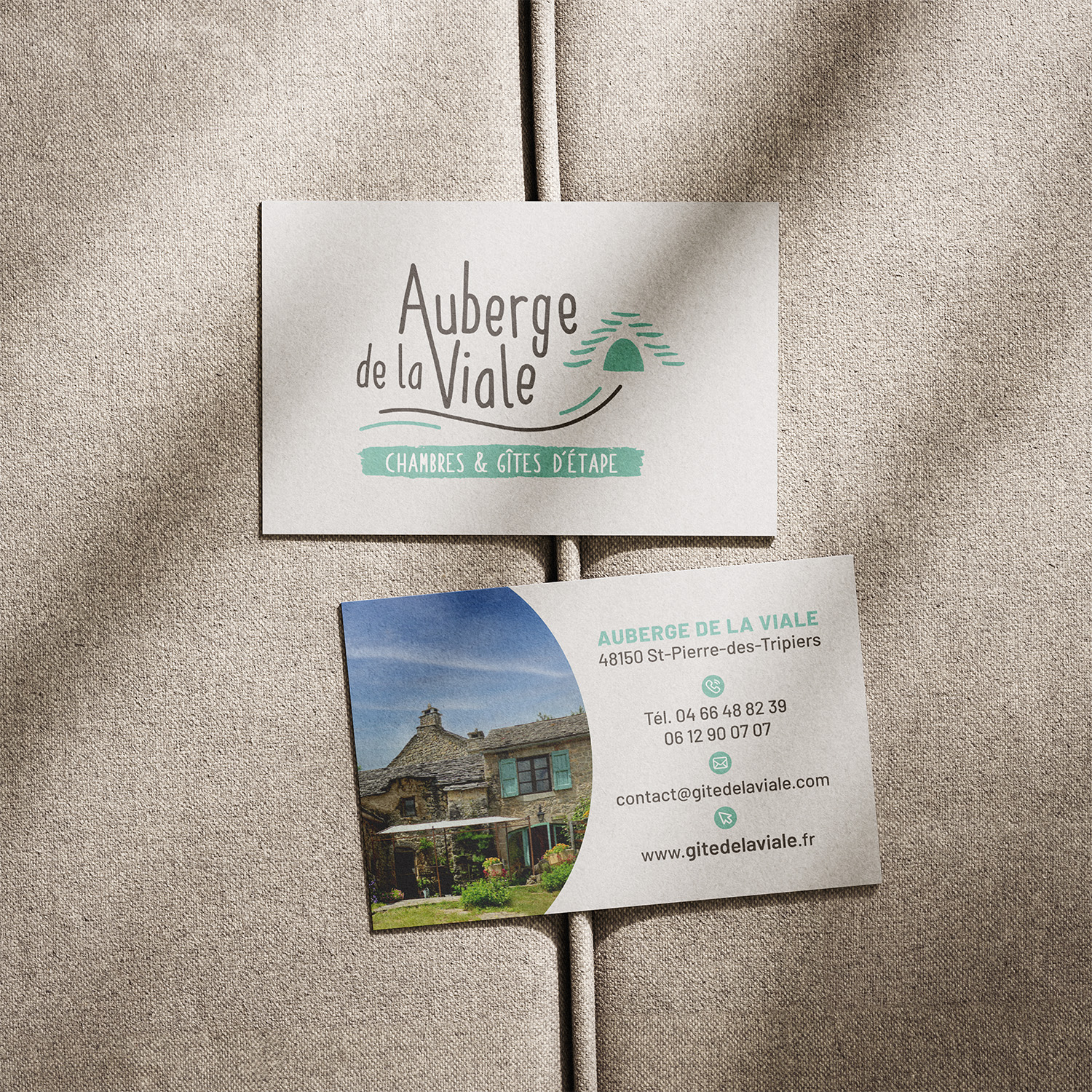 Conception carte de visite Auberge de la Viale Lozère